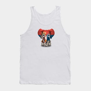 Baby Elephant with Glasses and Serbian Flag Tank Top